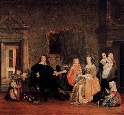Gabriel Metsu Portrait of Jan Jacobsz Hinlopen and His Family oil painting